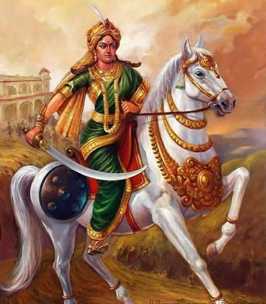 Velu Nachiyar on horseback